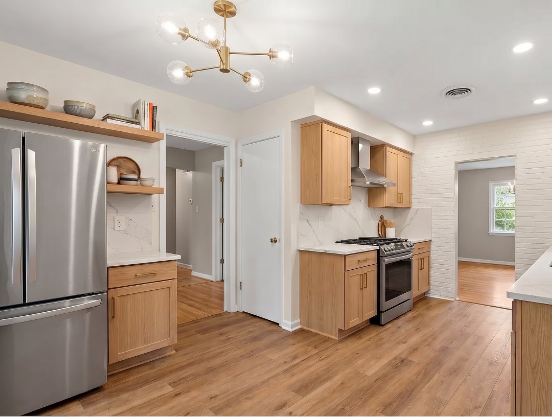 Dated pink kitchen — after renovation