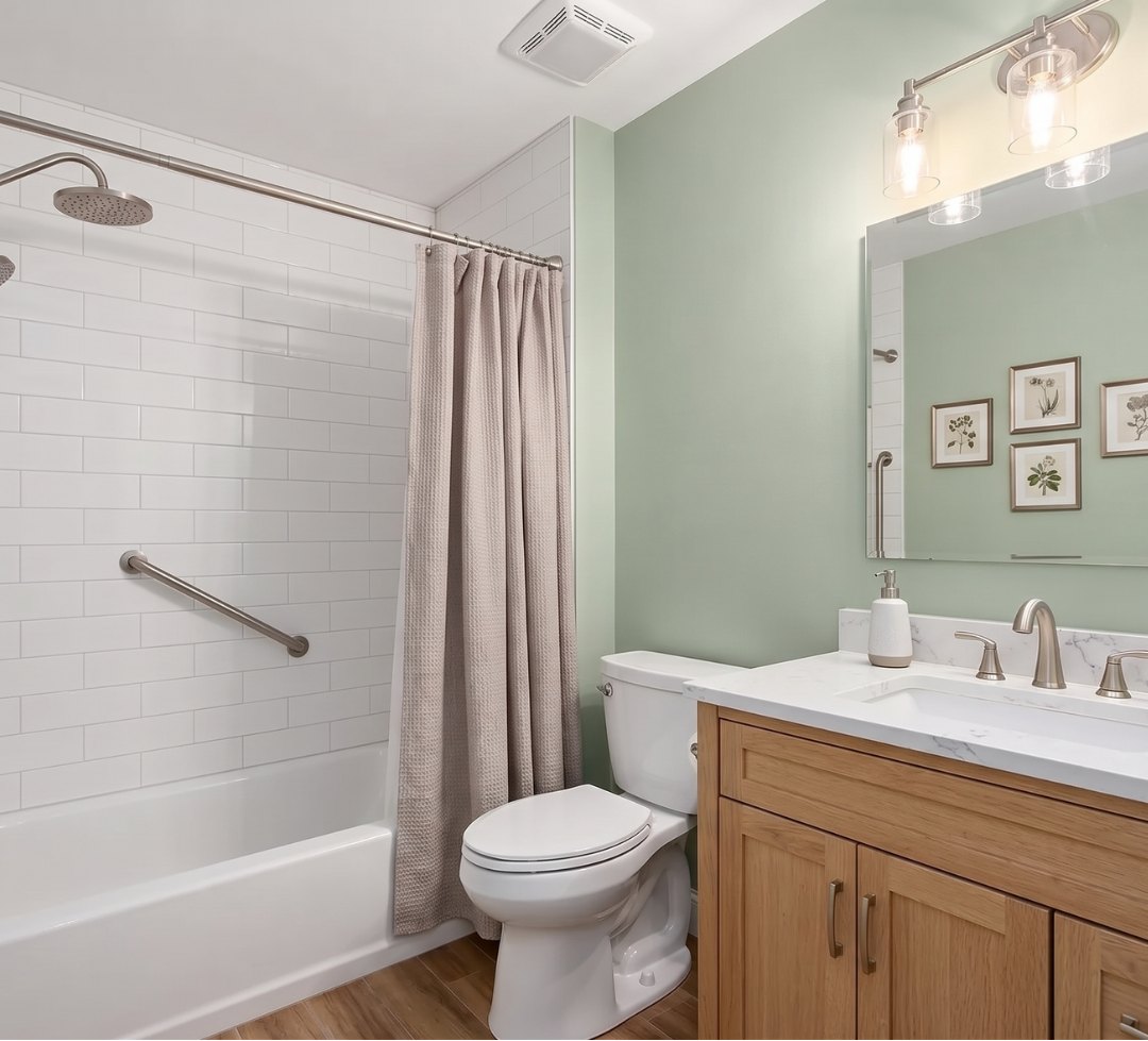 Worn-out bathroom — after renovation